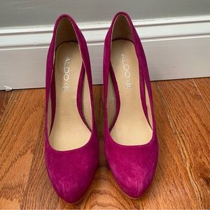 ALDO Fuchsia Suede Heels